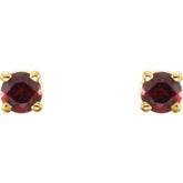 14K Yellow 2.5 mm Natural Mozambique Garnet Stud Earrings